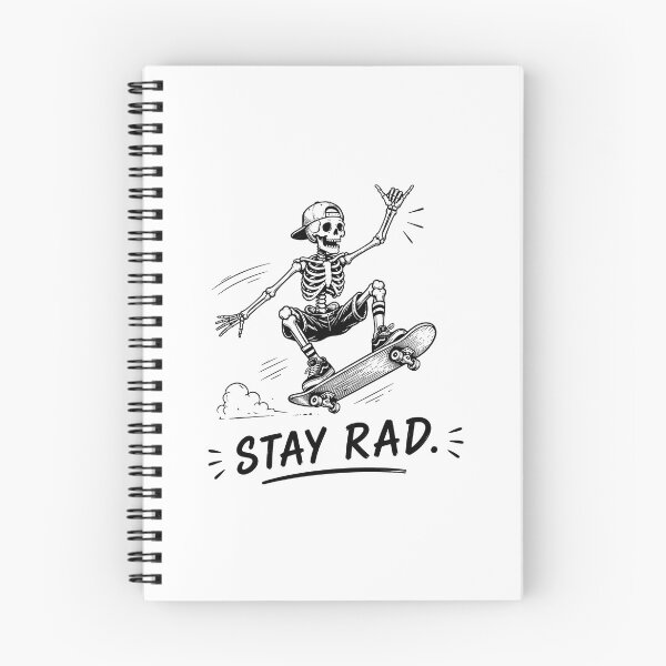 Item preview, Stay Rad Skeleton Skateboard - Cool Skater Skeleton Streetwear Skateboarding designed and sold by CatiaStudioArt.