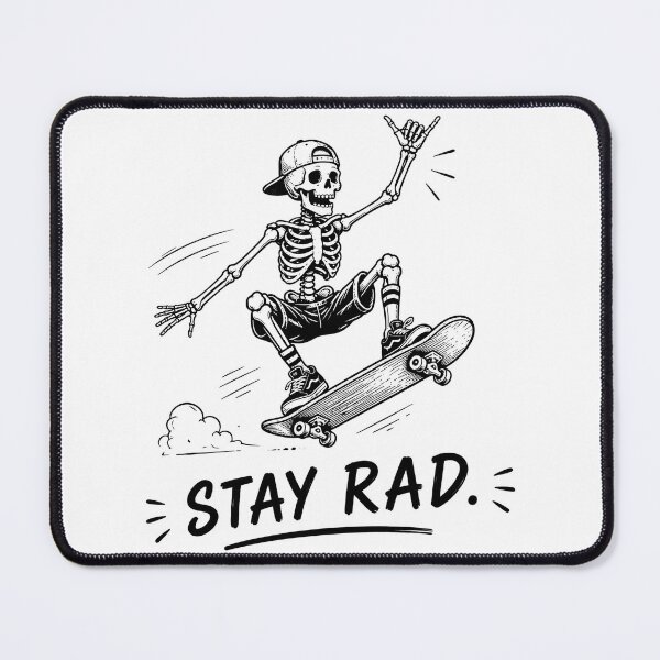 Item preview, Stay Rad Skeleton Skateboard - Cool Skater Skeleton Streetwear Skateboarding designed and sold by CatiaStudioArt.