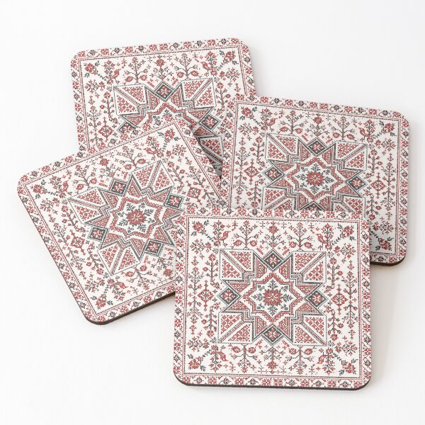 Item preview, Palestinian Embroidery Pattern – Red Floral Tatreez Heritage Design designed and sold by BrainCurves.