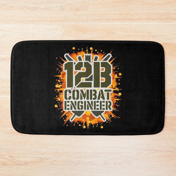 Item preview, 12B Combat Engineer — Classic Military Stencil Shovel Emblem U.S. Army MOS Graphic White Outline Massive Explosion designed and sold by GFamilyC.
