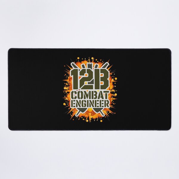 Item preview, 12B Combat Engineer — Classic Military Stencil Shovel Emblem U.S. Army MOS Graphic White Outline Massive Explosion designed and sold by GFamilyC.