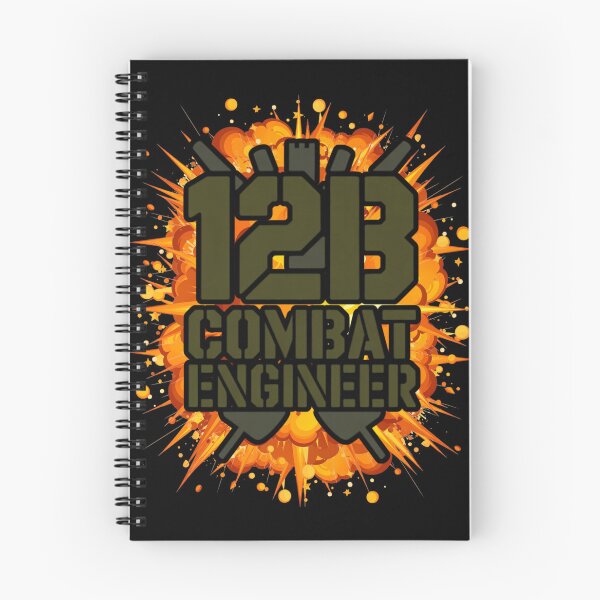 Item preview, 12B Combat Engineer — Classic Military Stencil Shovel Emblem U.S. Army MOS Graphic Black Outline Massive Explosion designed and sold by GFamilyC.