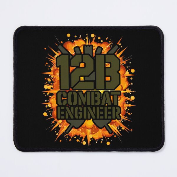 Item preview, 12B Combat Engineer — Classic Military Stencil Shovel Emblem U.S. Army MOS Graphic Black Outline Massive Explosion designed and sold by GFamilyC.