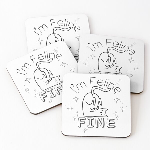 Item preview, I'm Feline Fine | Cat Pun | Funny Cat designed and sold by SunandShade.