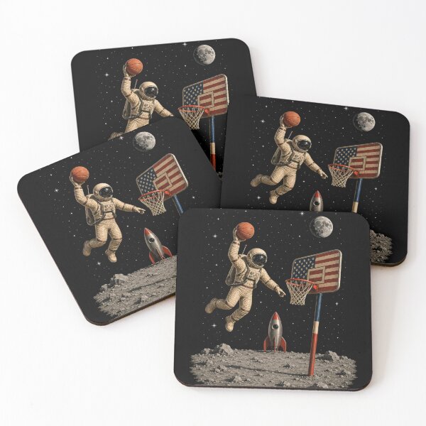 Item preview, Astronaut Slam Dunk on the Moon – Zero Gravity Basketball designed and sold by PLUSHIWORLDtm.