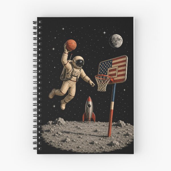 Item preview, Astronaut Slam Dunk on the Moon – Zero Gravity Basketball designed and sold by PLUSHIWORLDtm.