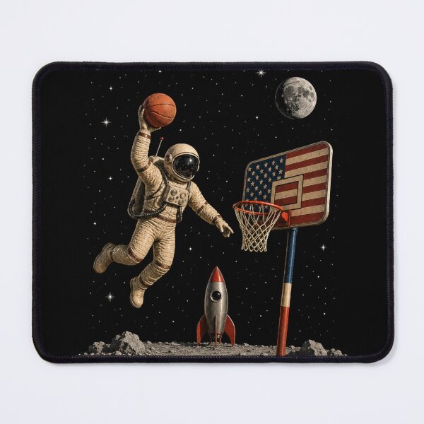 Item preview, Astronaut Slam Dunk on the Moon – Zero Gravity Basketball designed and sold by PLUSHIWORLDtm.