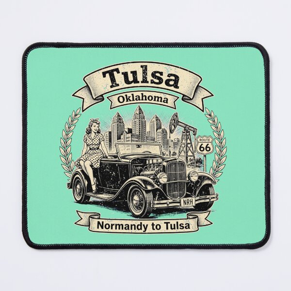 Item preview, Tulsa Oklahoma Vintage Hot Rod designed and sold by Normandy Road Heritage™ - Vintage Garage Art.