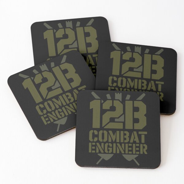 Item preview, 12B Combat Engineer — Classic Military Stencil Shovel Emblem U.S. Army MOS Graphic Black Outline designed and sold by GFamilyC.