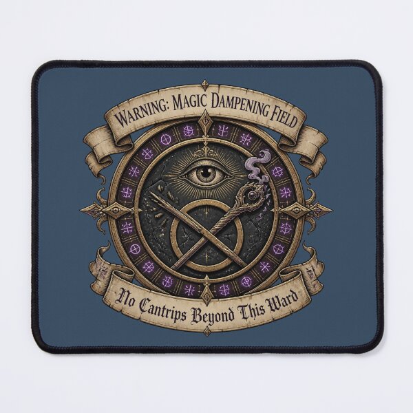 Item preview, Anti-Magic Field In Effect - Warning Safety Sign RPG Meme designed and sold by Dice_Goblin_Studio.