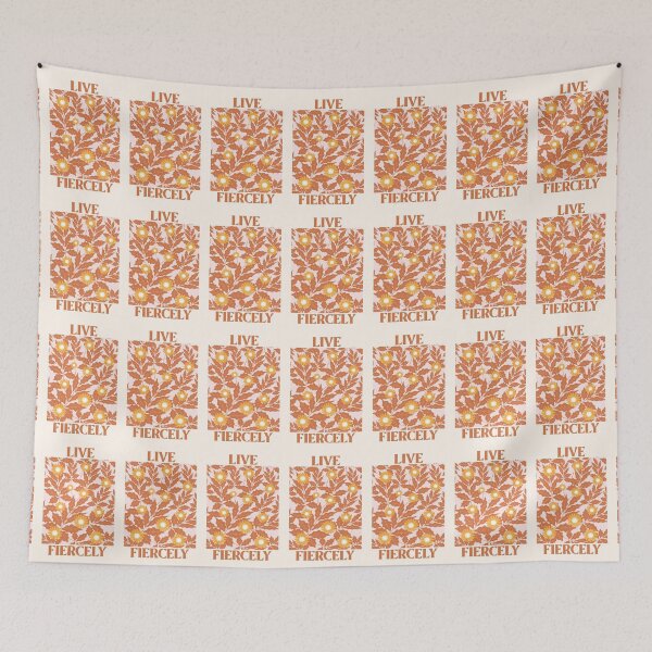 Item preview, Live Fiercely - Retro Vintage Floral Affirmation Poster designed and sold by chatzous.