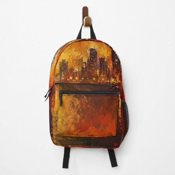 Item preview, Fiery City Reflections | Red & Gold Urban Skyline Art designed and sold by Joey Santiago.