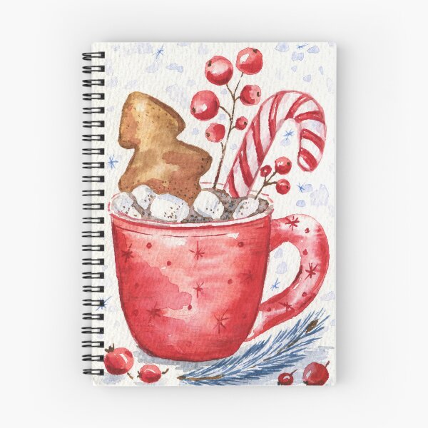 Item preview, Vintage Christmas Card with Red Cup of Hot Chocolate designed and sold by Flowersforbear.