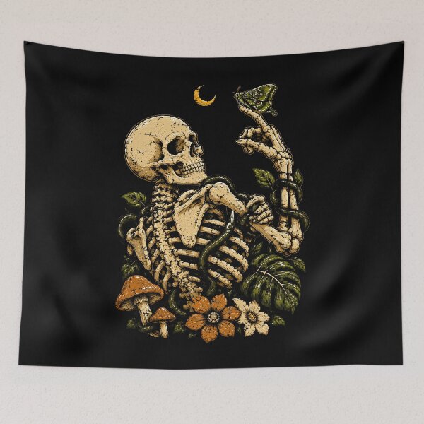 Item preview, Skeleton with Butterfly and Nature Elements Halloween designed and sold by rafaeltto.