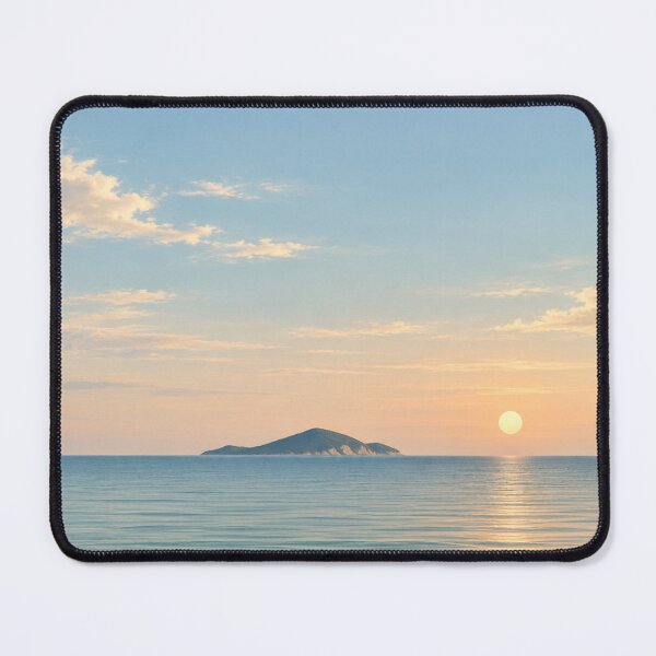 Item preview, Distant Island at Sunset | Minimalist Seascape designed and sold by Zaramodo.