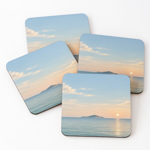 Item preview, Distant Island at Sunset | Minimalist Seascape designed and sold by Zaramodo.