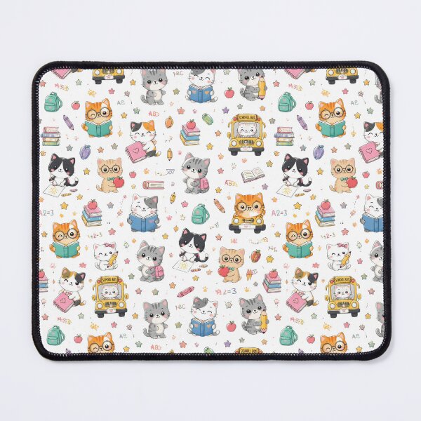 Item preview, Cute School Cats Pattern – Kawaii Cat Back to School Notebook Design designed and sold by Brain shot.