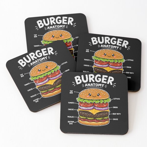 Item preview, Cute burger anatomy illustration for food lovers designed and sold by rafaeltto.