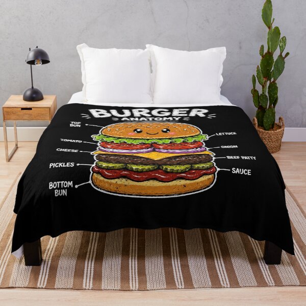 Item preview, Cute burger anatomy illustration for food lovers designed and sold by rafaeltto.