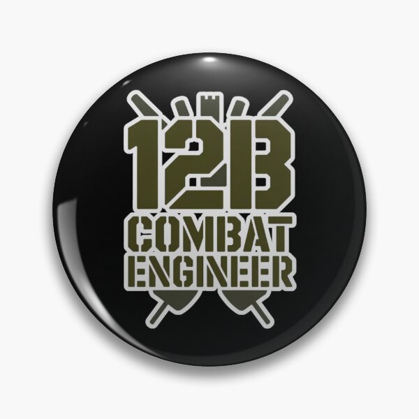 Item preview, 12B Combat Engineer — Classic Military Stencil Shovel Emblem U.S. Army MOS Graphic White Outline designed and sold by GFamilyC.