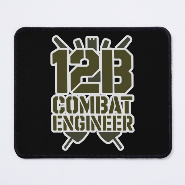Item preview, 12B Combat Engineer — Classic Military Stencil Shovel Emblem U.S. Army MOS Graphic White Outline designed and sold by GFamilyC.