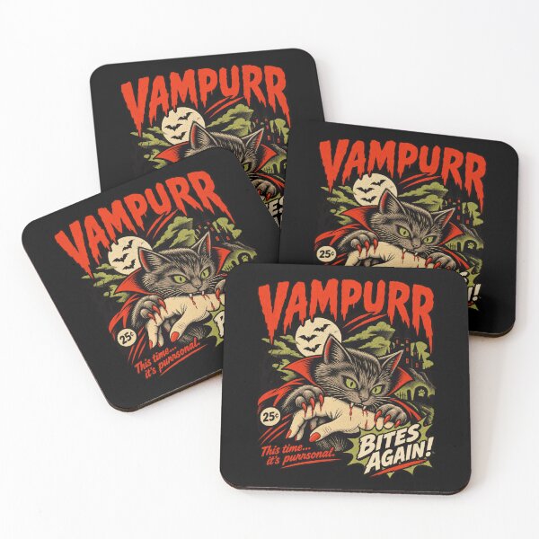 Item preview, Vampurr Bites Again Vintage Vampire Cat Halloween designed and sold by NoeValdric.