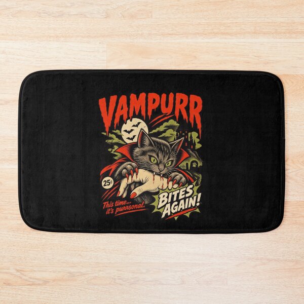 Item preview, Vampurr Bites Again Vintage Vampire Cat Halloween designed and sold by NoeValdric.