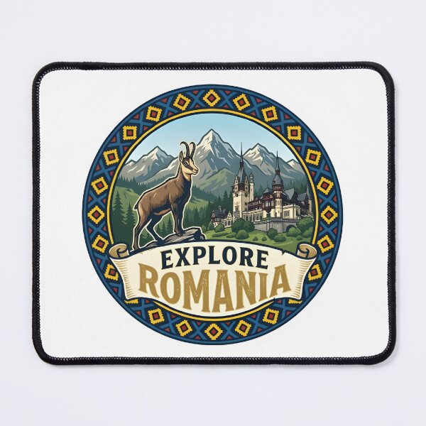 Item preview, Explore Romania Vintage Carpathian Travel Badge & Folk Art designed and sold by eihabo.