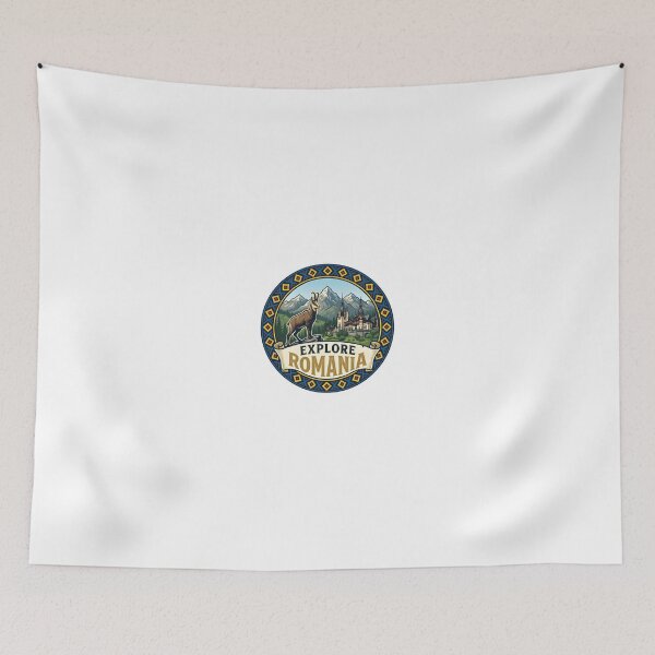 Item preview, Explore Romania Vintage Carpathian Travel Badge & Folk Art designed and sold by eihabo.