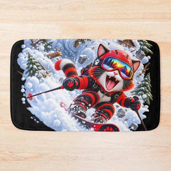 Item preview, Extreme Skiing Cat  designed and sold by ARabbitHole.