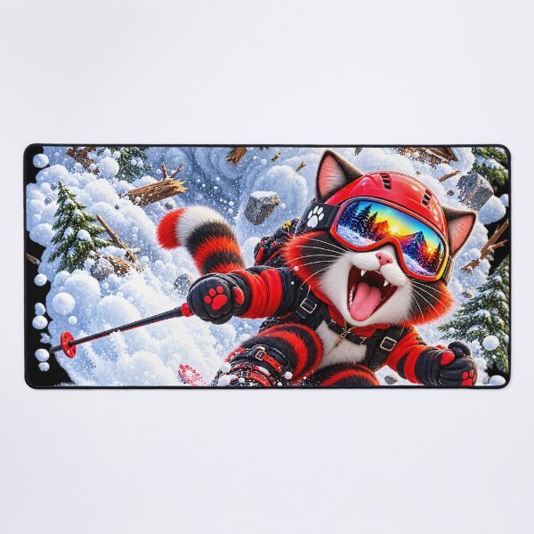 Item preview, Extreme Skiing Cat designed and sold by ARabbitHole.