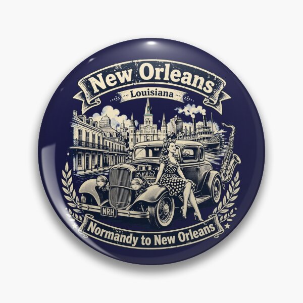 Item preview, New Orleans Louisiana Vintage Hot Rod designed and sold by Normandy Road Heritage™ - Vintage Garage Art.