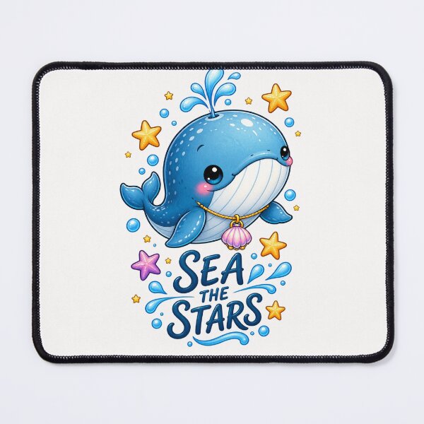 Item preview, Cute Whale Sea the Stars Ocean Lover Kawaii T-Shirt designed and sold by Dreamy Ocean Art.
