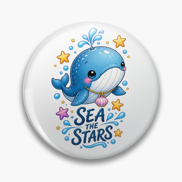 Item preview, Cute Whale Sea the Stars Ocean Lover Kawaii T-Shirt designed and sold by Dreamy Ocean Art.