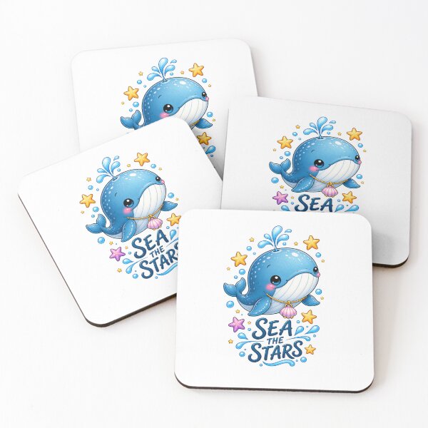 Item preview, Cute Whale Sea the Stars Ocean Lover Kawaii T-Shirt designed and sold by Dreamy Ocean Art.