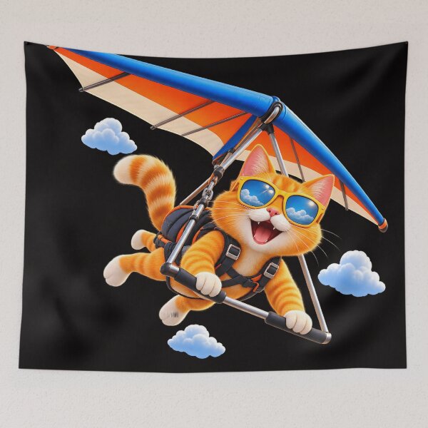 Item preview, Hang Gliding Orange Cat  designed and sold by ARabbitHole.