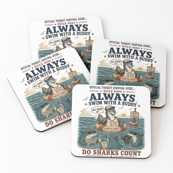 Item preview, Official Tourist Survival Guide - Do Sharks Count designed and sold by Pepper's Ink & Stitch.