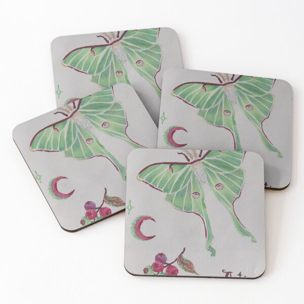Item preview, Luna Moth and Blueberries designed and sold by purpleirisbloom.