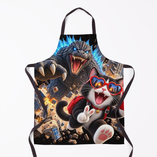 Item preview, Cat Selfie with Godzilla designed and sold by ARabbitHole.
