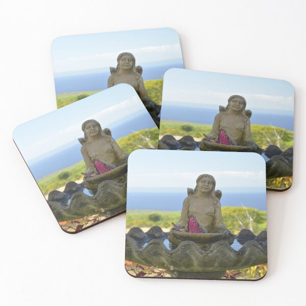 Item preview, Angel Birdbath Statue Overlooking Pacific Ocean Horizon designed and sold by MiraNadaPrints.
