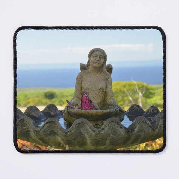 Item preview, Angel Birdbath Statue Overlooking Pacific Ocean Horizon designed and sold by MiraNadaPrints.