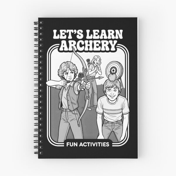 Item preview, Let's learn Archery Funny Archer Retro Activity Book Cover designed and sold by GrandeDuc.