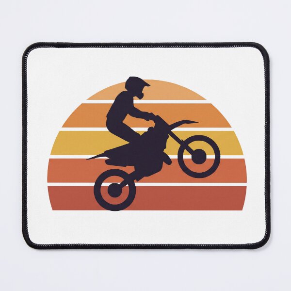 Item preview, Retro Motocross Dirt Bike Rider Wheelie Vintage Sunset Art designed and sold by pattman.