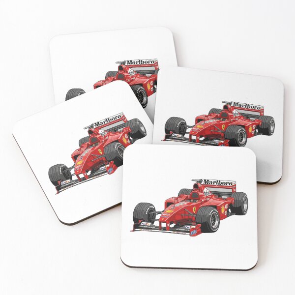 Item preview, 1998 Ferrari F300 Michael Schumacher Eddie Irvine Vintage F1 Racing Car Illustration designed and sold by Motorline44.