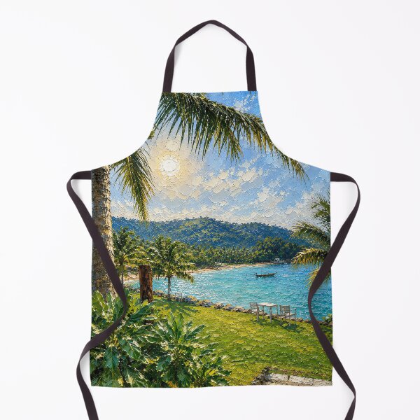 Item preview, Khanom Beach Nakhon Si Thammarat, Beautiful Ocean Impasto Oil Painting designed and sold by BlossoraStudio.