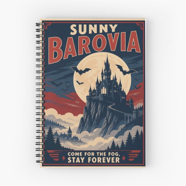 Item preview, Sunny Barovia - Vintage Gothic Travel Poster RPG Wall Art designed and sold by Dice_Goblin_Studio.