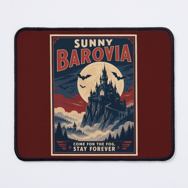 Item preview, Sunny Barovia - Vintage Gothic Travel Poster RPG Wall Art designed and sold by Dice_Goblin_Studio.
