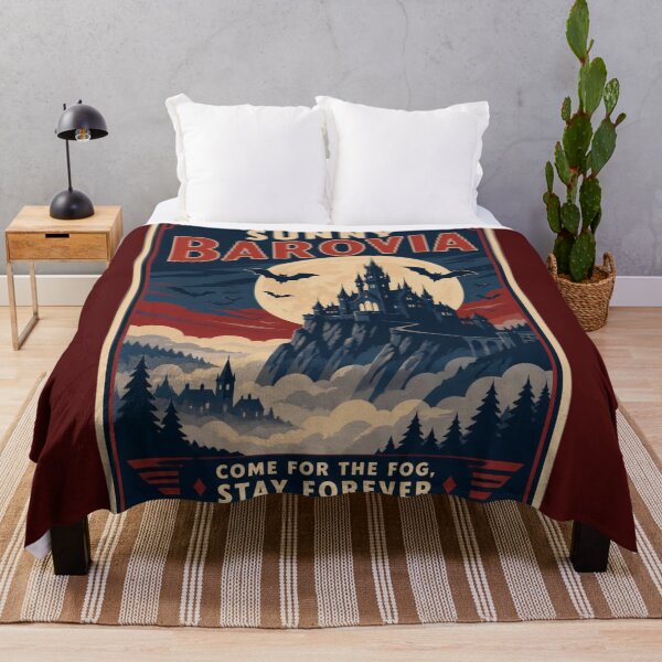Item preview, Sunny Barovia - Vintage Gothic Travel Poster RPG Wall Art designed and sold by Dice_Goblin_Studio.