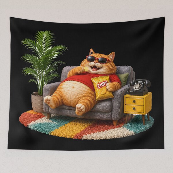 Item preview, Can I Be Lazier? Weekend Mood Cat designed and sold by ARabbitHole.