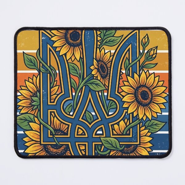 Item preview, Vintage Ukrainian Sunflower Trident Retro Sunset Freedom designed and sold by KreonaTime.
